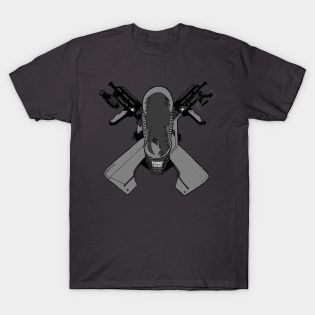 Alien: Covenant Skull and cross Guns T-Shirt by Joseph Baker